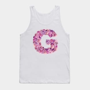 Pink Floral Letter G Tank Top